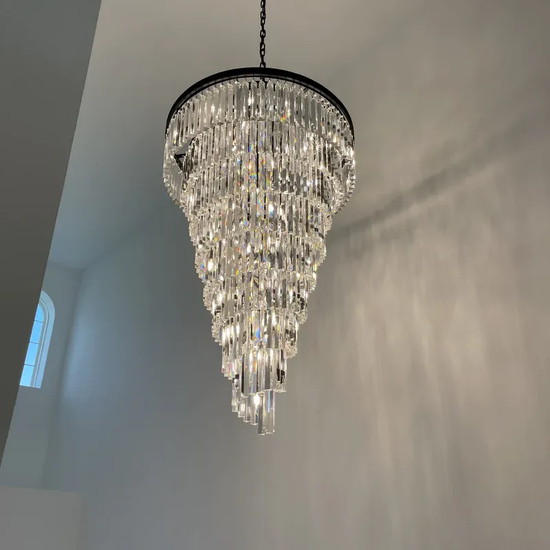 Della Luxury Multi-Tier K9 Crystal Chandelier