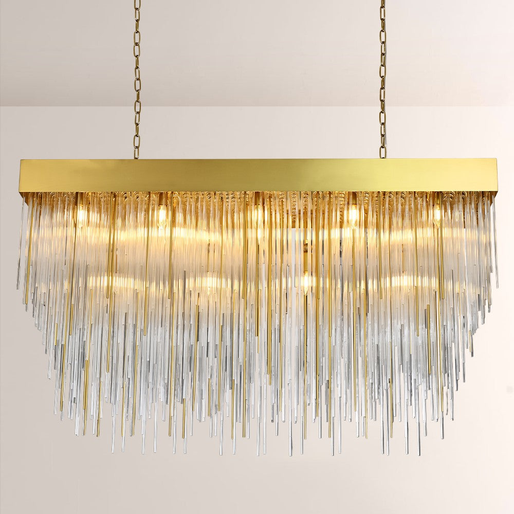 Hiram Blown Glass Rectangular Chandelier 54"