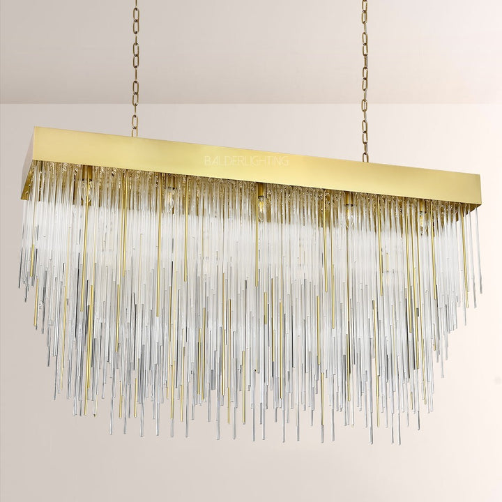 Hiram Blown Glass Rectangular Chandelier 54"
