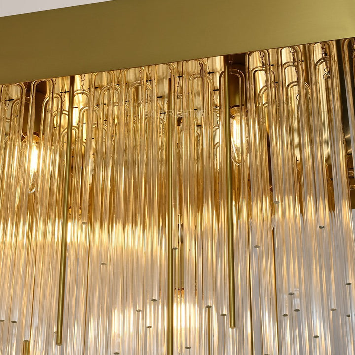Hiram Blown Glass Rectangular Chandelier 54"