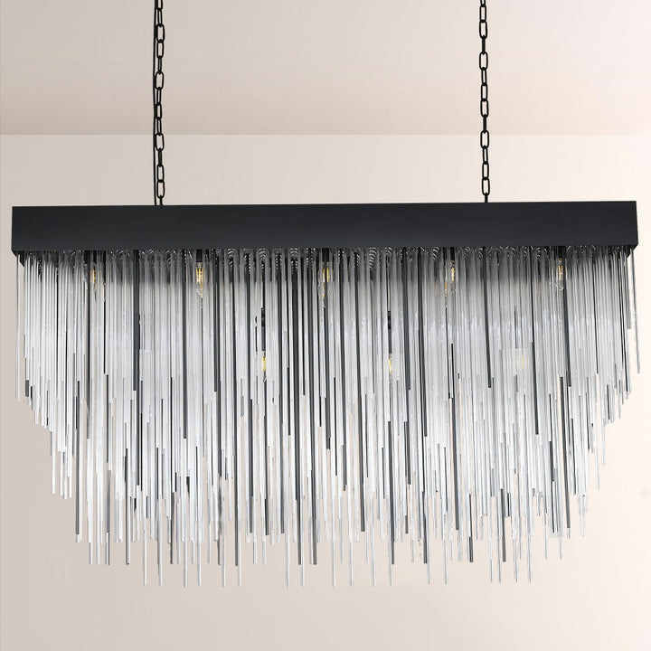 Hiram Blown Glass Rectangular Chandelier 54"