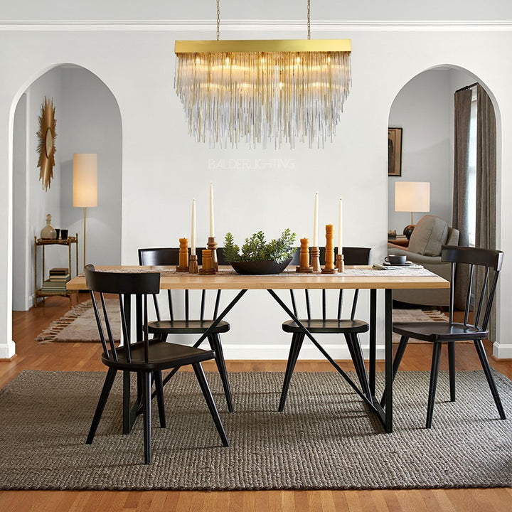 Hiram Blown Glass Rectangular Chandelier 54"