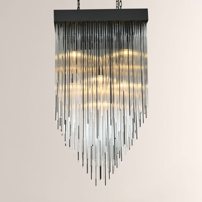 Hiram Blown Glass Square Chandelier 30"