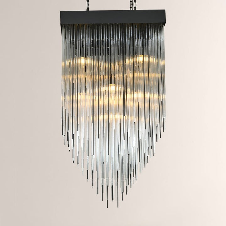 Hiram Blown Glass Square Chandelier 30"