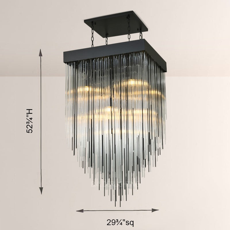 Hiram Blown Glass Square Chandelier 30"