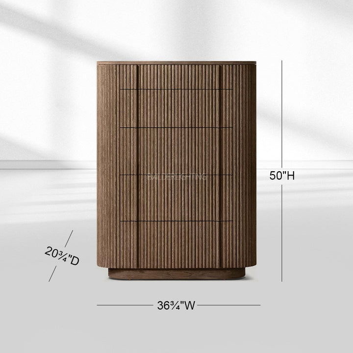 Holland Modern Cabinet 5-Drawer Narrow Dresser