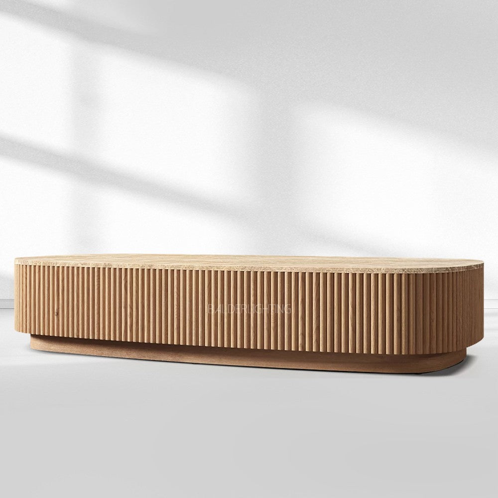 Holland Oak Wood & Stone Coffee Table