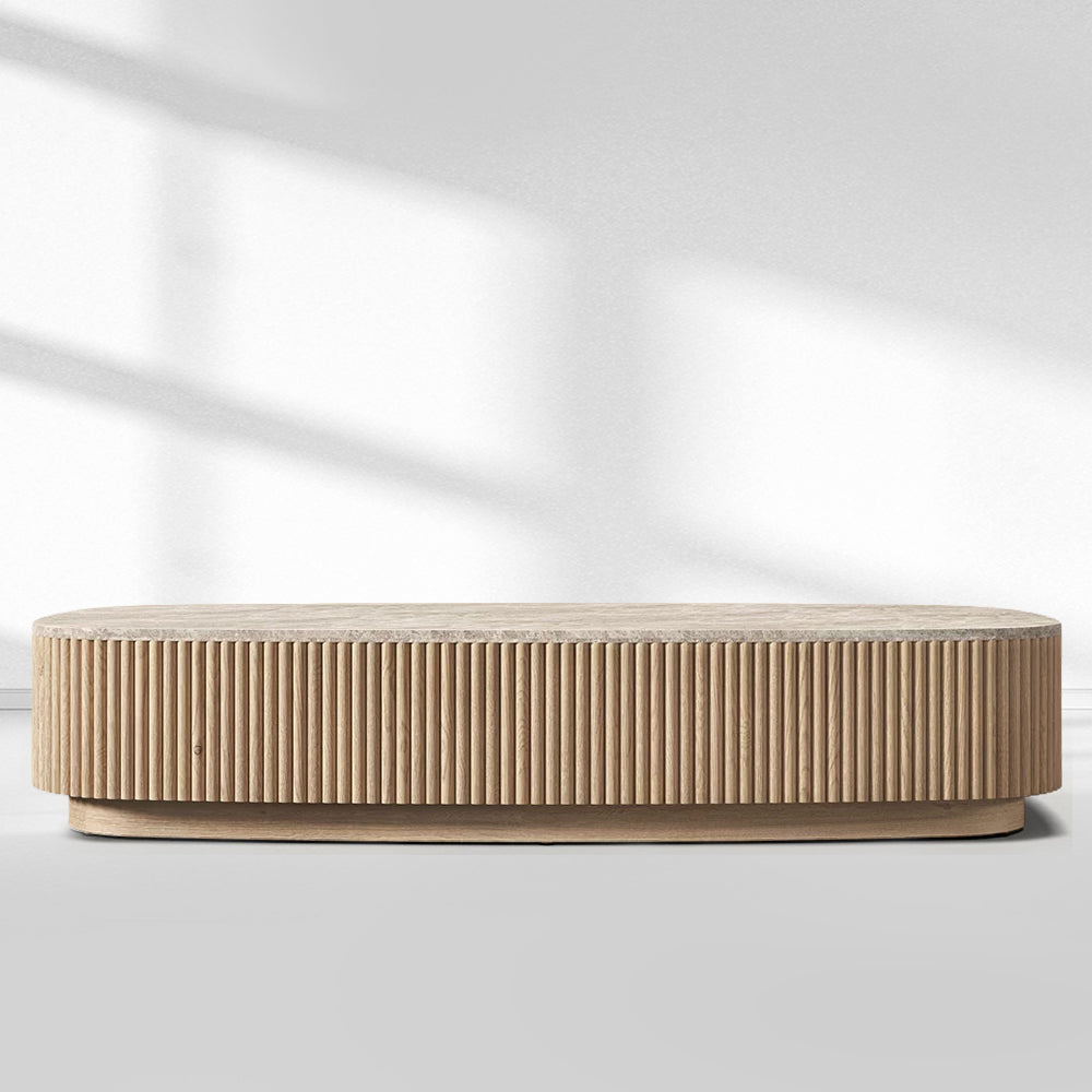 Holland Oak Wood & Stone Coffee Table