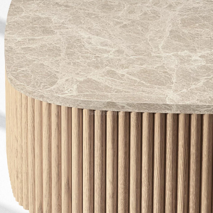 Holland Oak Wood & Stone Coffee Table