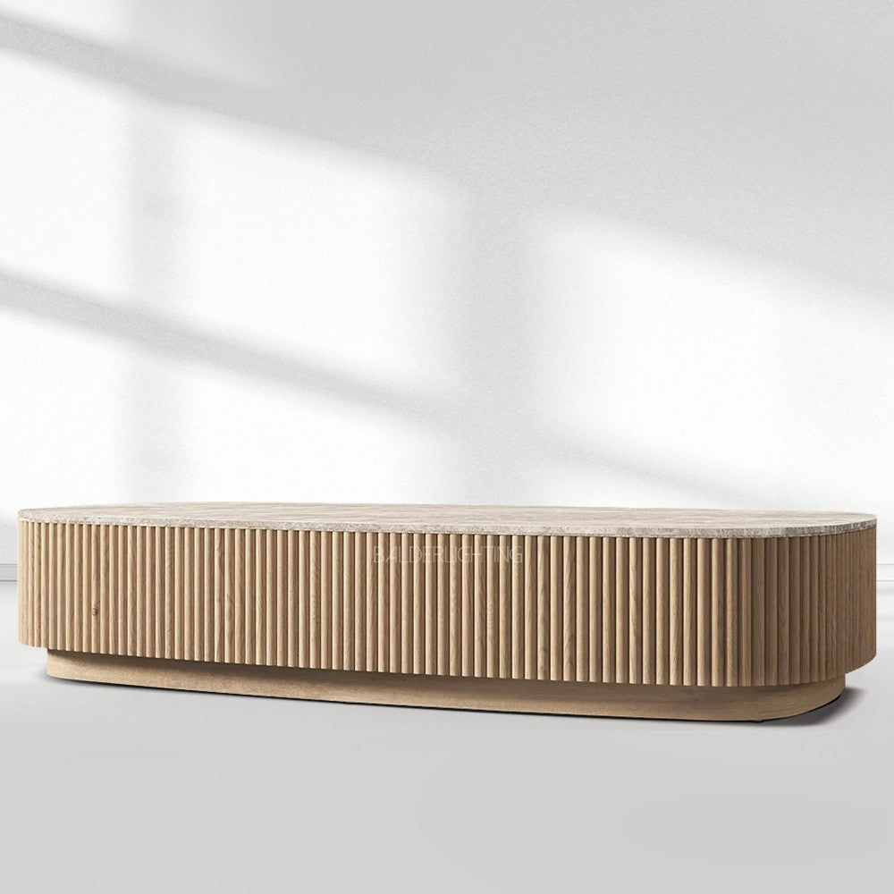 Holland Oak Wood & Stone Coffee Table