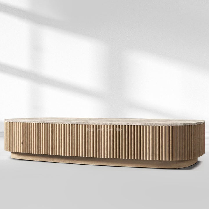 Holland Oak Wood & Stone Coffee Table