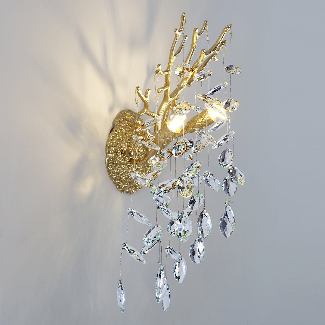 Ice Eye Crystal Gold/Silver Wall Sconce for All Rooms 10"H