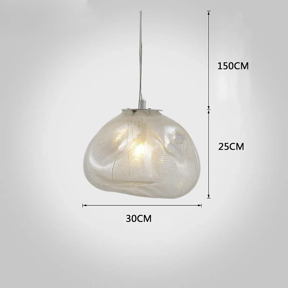 Industrial Metal Glass Bubble Irregular Oval Staircase Chandeliers