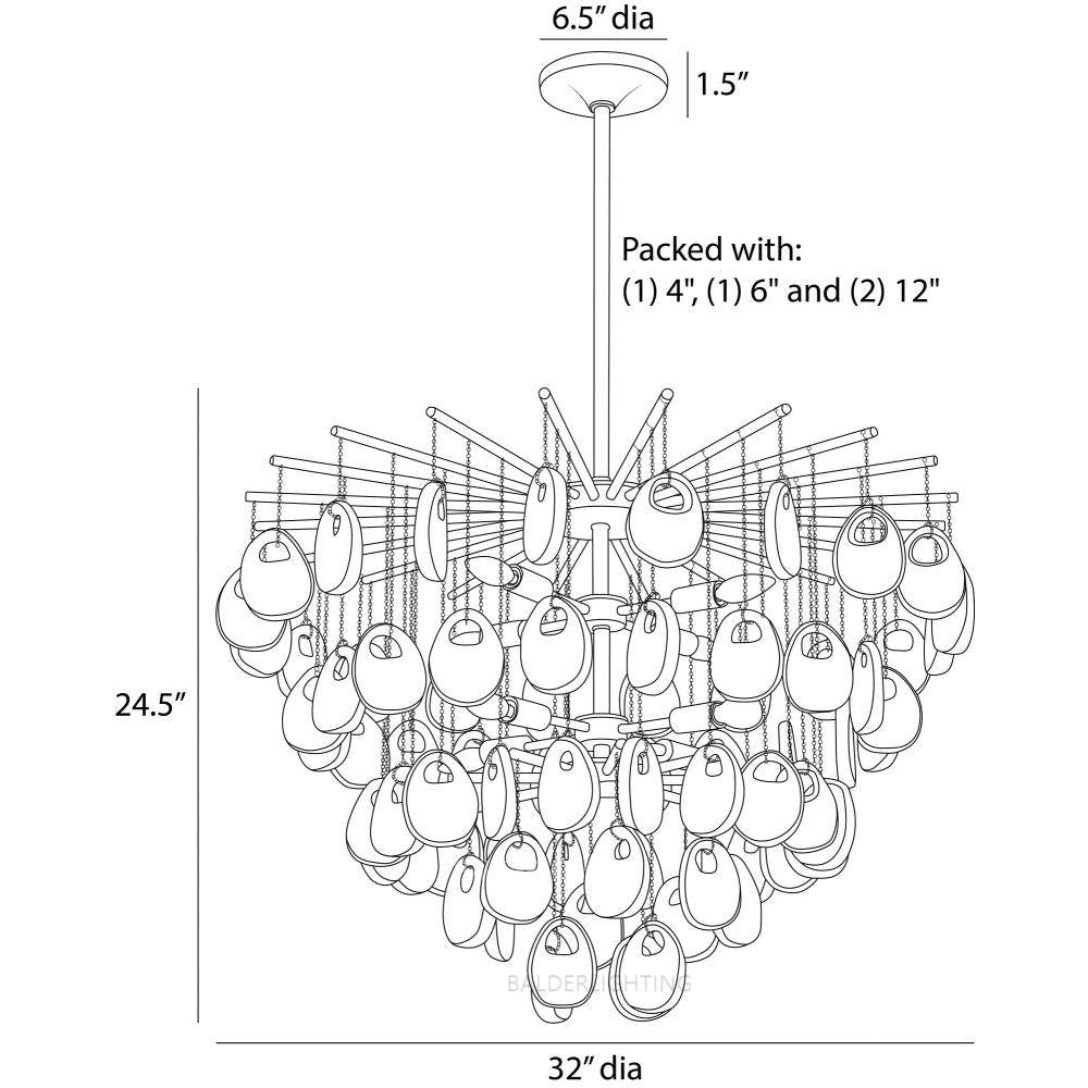 Jacksia Glass Round Chandelier 32"