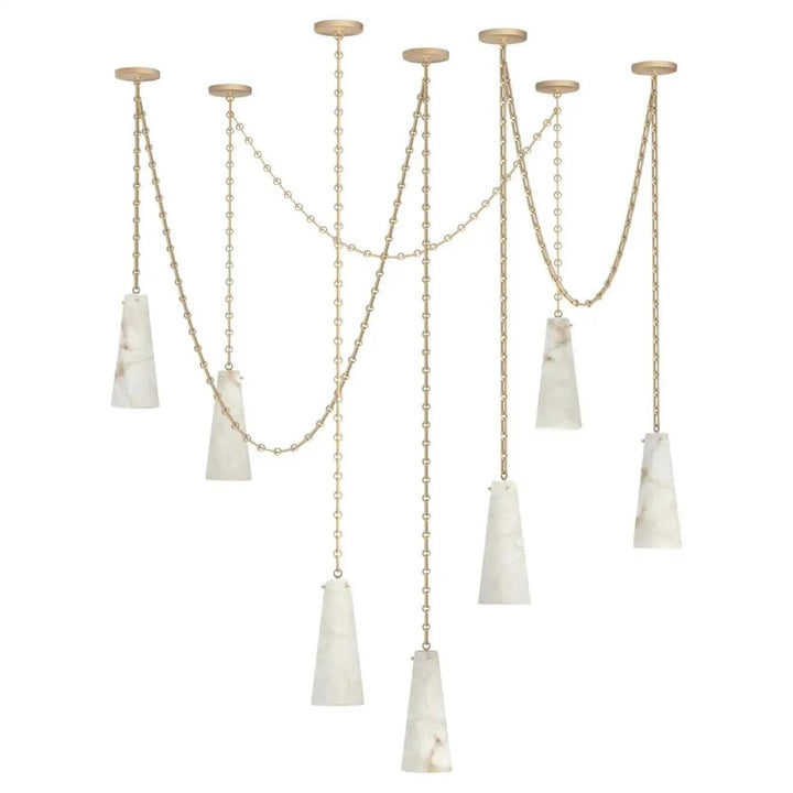 Steven Contemporary Alabaster Chandelier,7-Light Vintage Alabaster Pendant Cluster