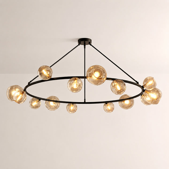 Joan Amber Glass Round Chandelier