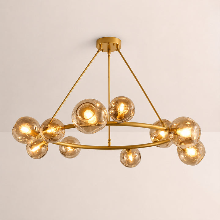 Joan Amber Glass Round Chandelier