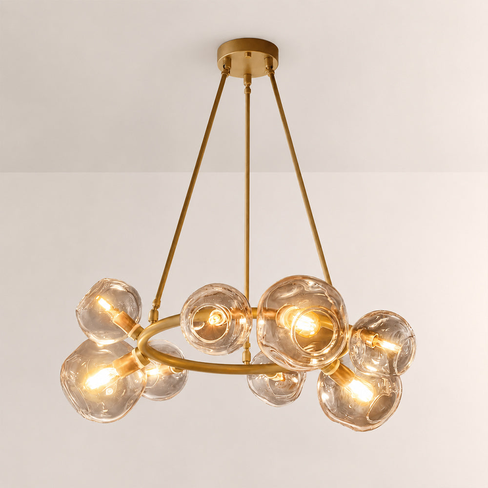 Joan Amber Glass Round Chandelier