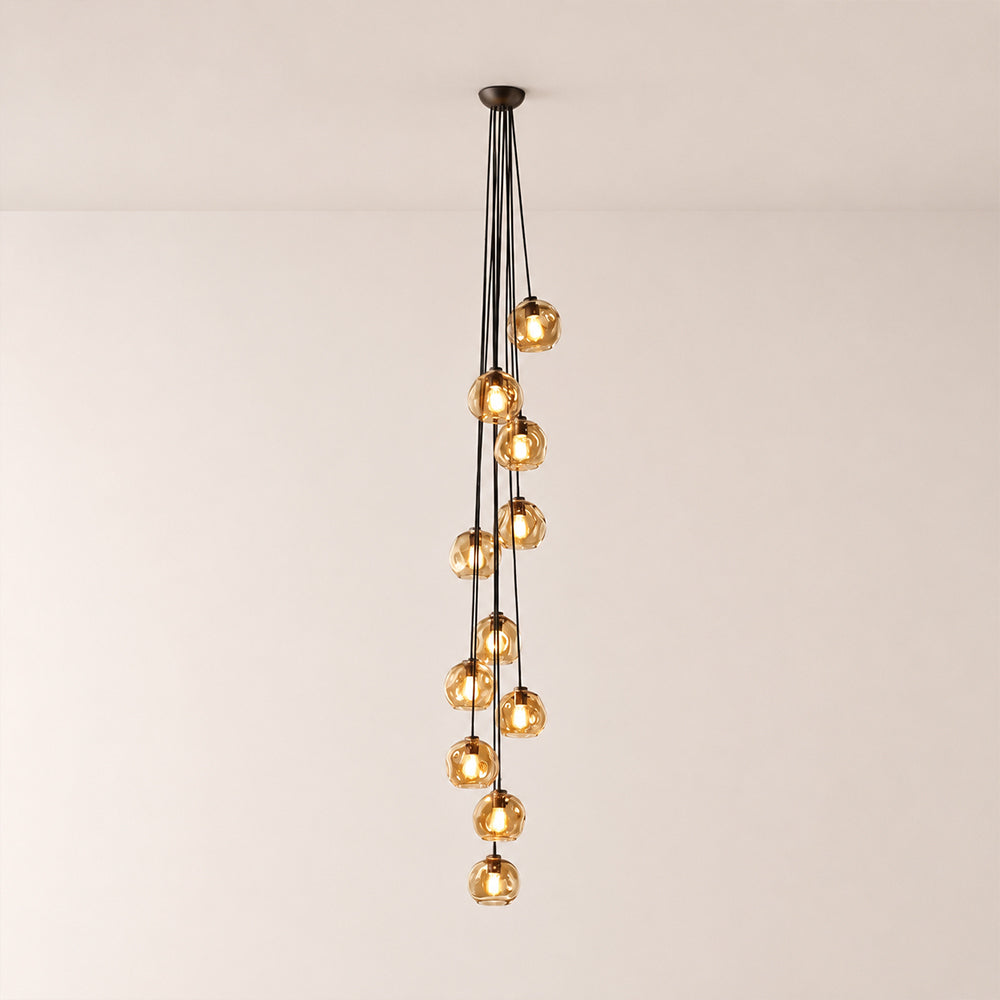 Joan Amber Glass Cascade Pendant