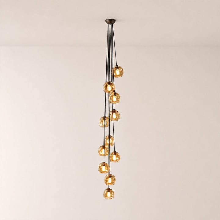 Joan Amber Glass Cascade Pendant