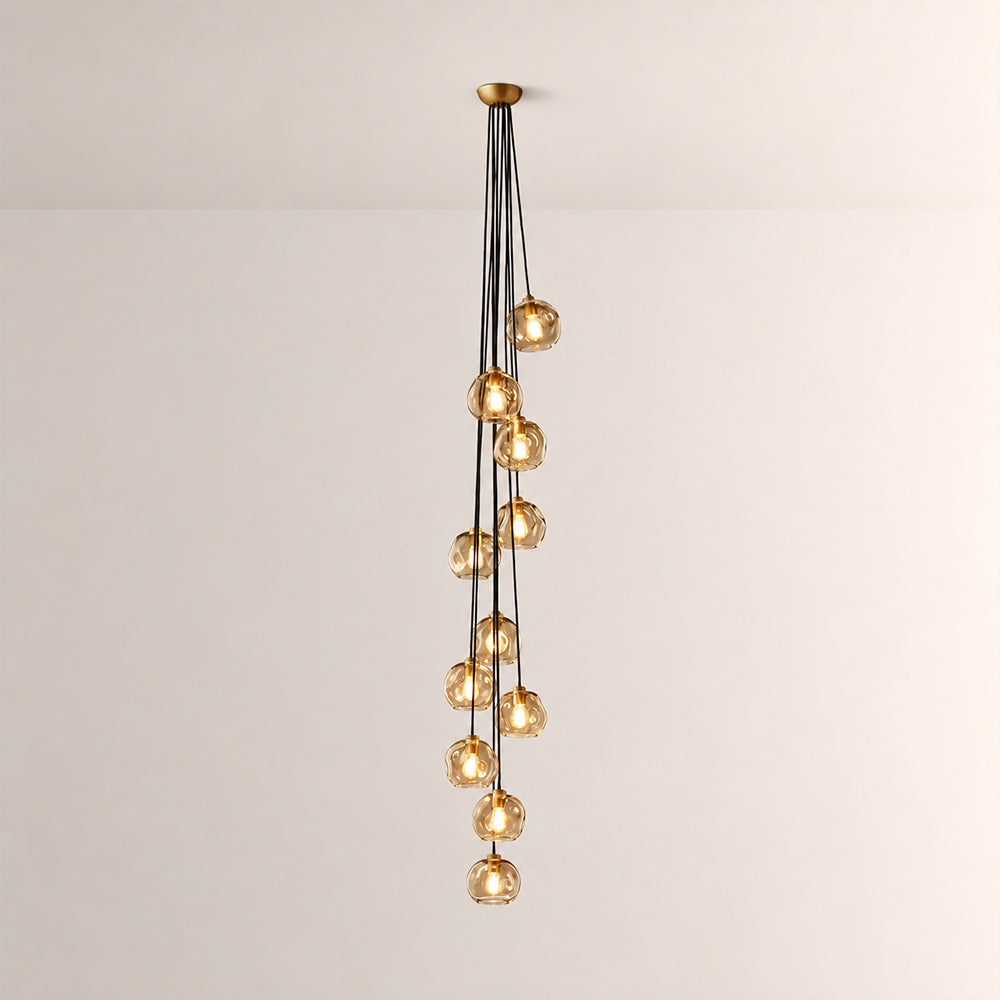 Joan Amber Glass Cascade Pendant