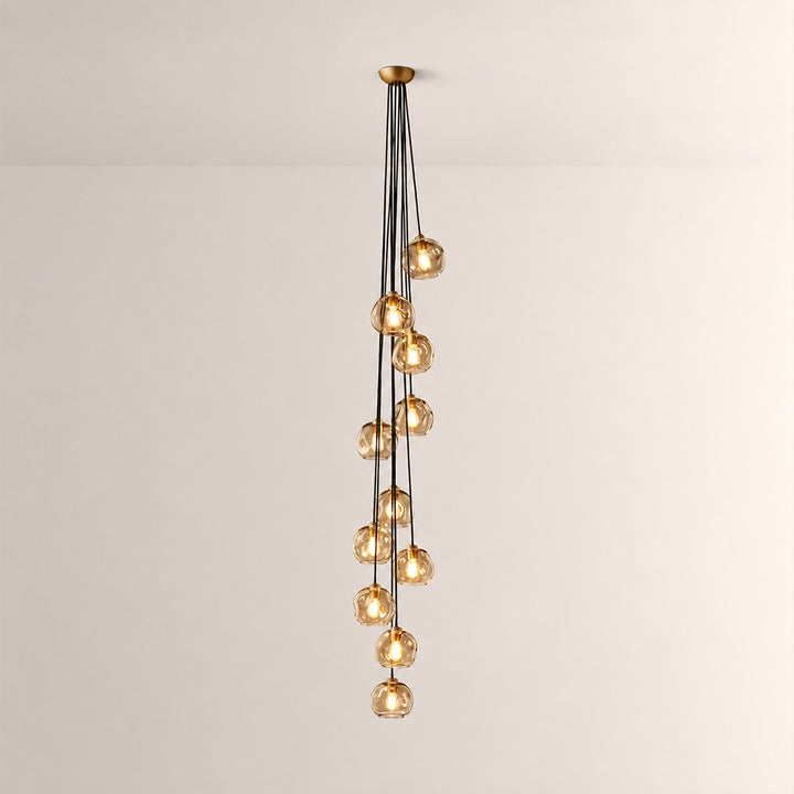 Joan Amber Glass Cascade Pendant
