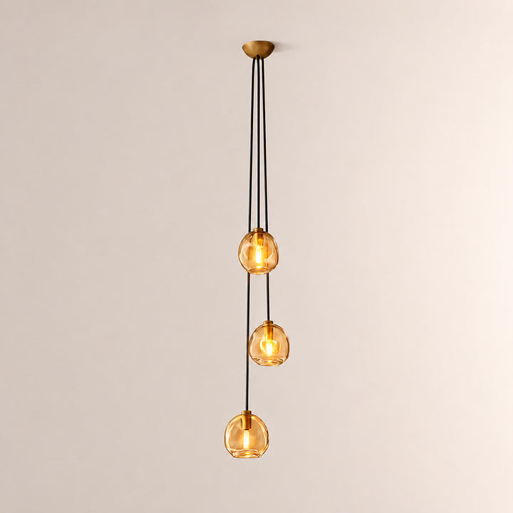 Joan Amber Glass Cascade Pendant