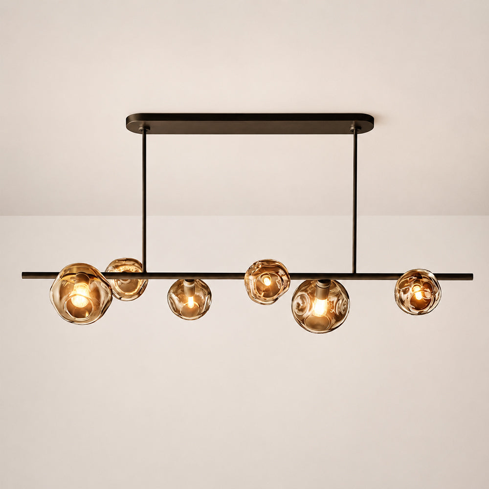 Joan Amber Glass Linear Chandelier