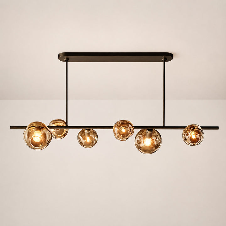 Joan Amber Glass Linear Chandelier