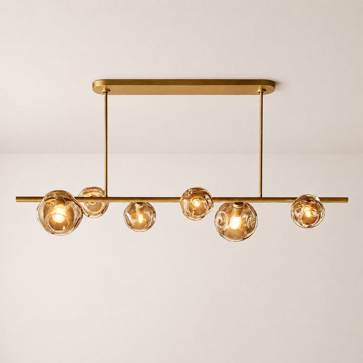 Joan Amber Glass Linear Chandelier