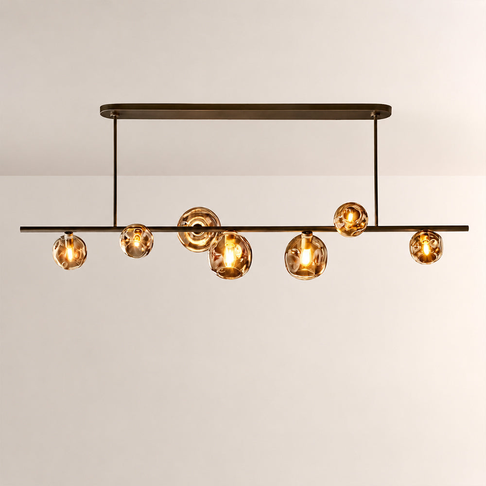 Joan Amber Glass Linear Chandelier