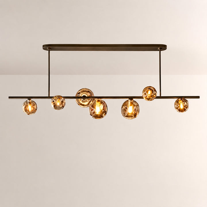Joan Amber Glass Linear Chandelier