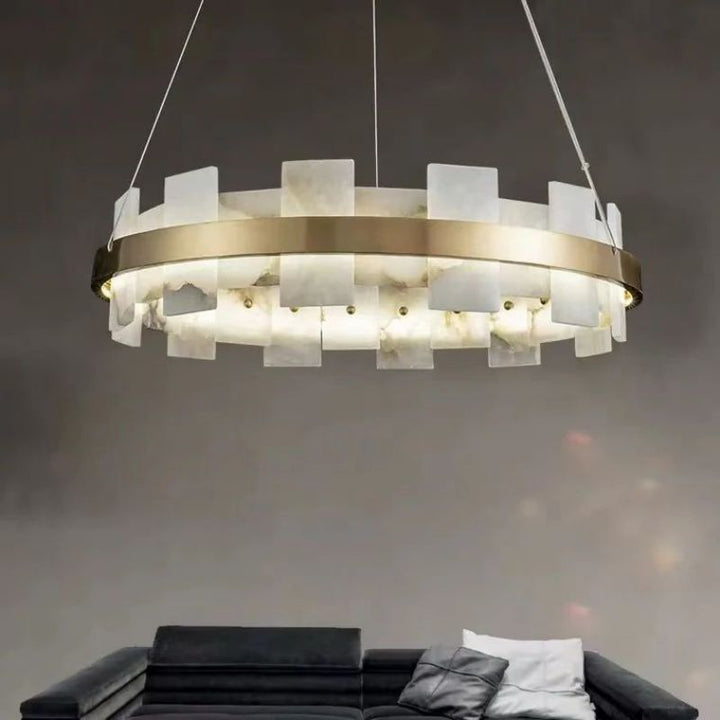 Alabaster Glo Modern Round Chandelier