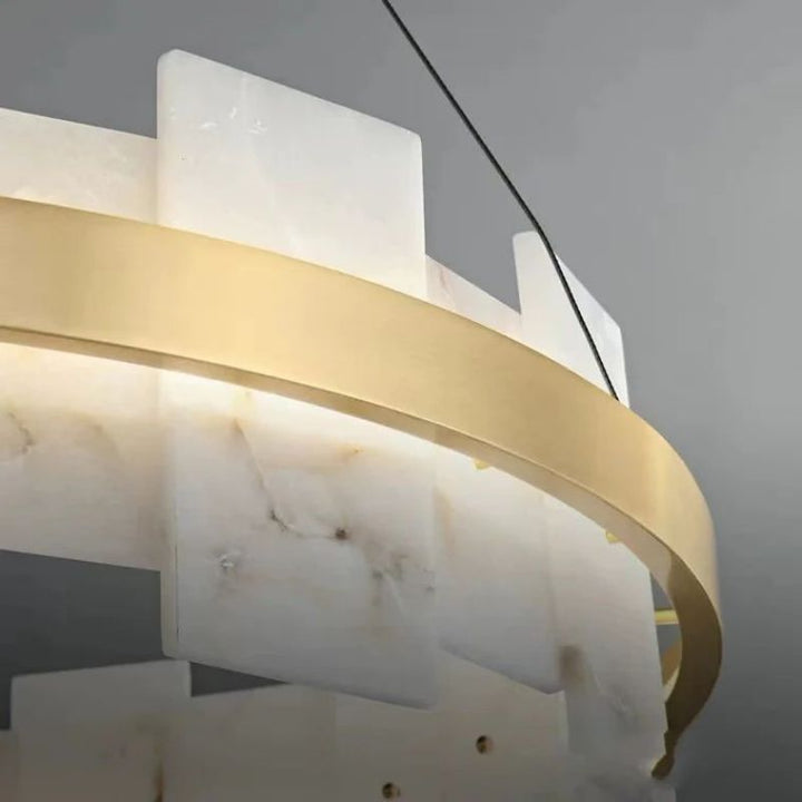 Alabaster Glo Modern Round Chandelier