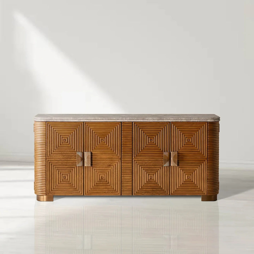 Kain Grey Emperador Marble Sideboard