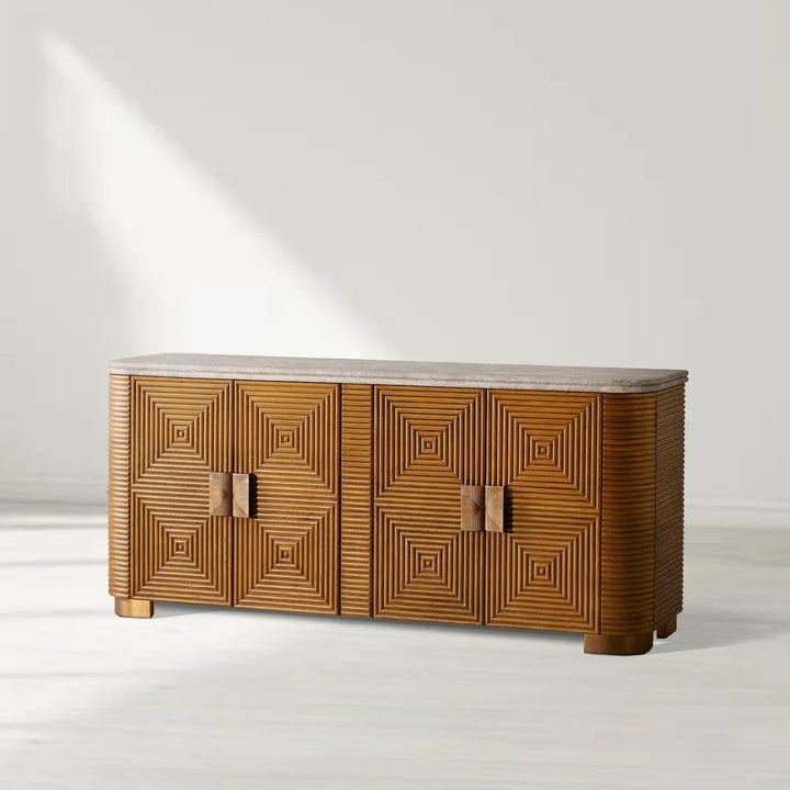 Kain Grey Emperador Marble Sideboard