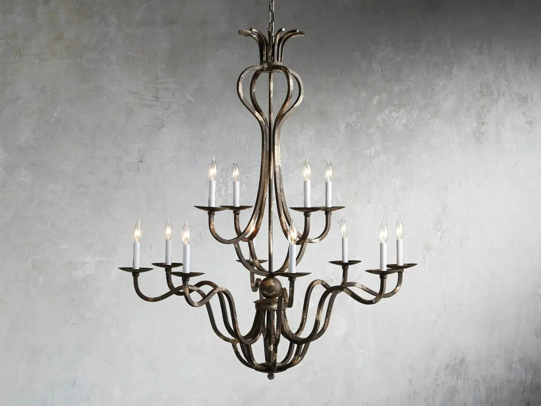 Kalie Crystal 12 Lights Pendant Chandelier 42"