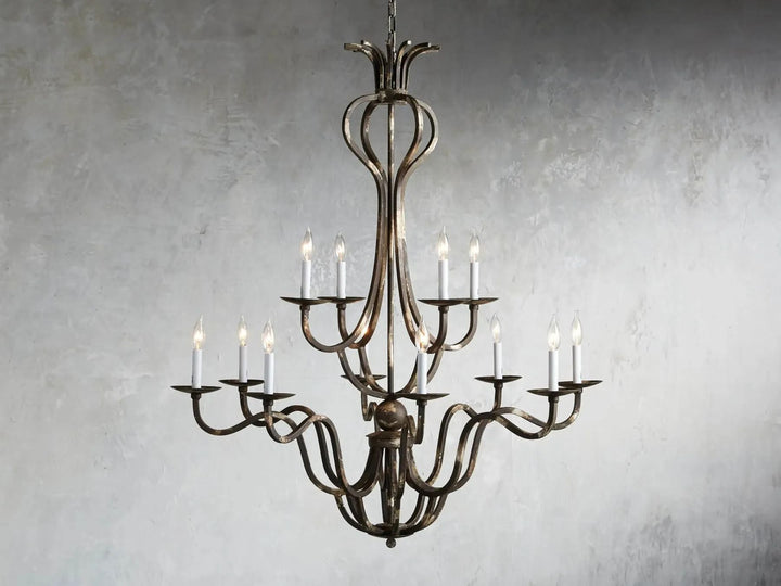Kalie Crystal 12 Lights Pendant Chandelier 42"