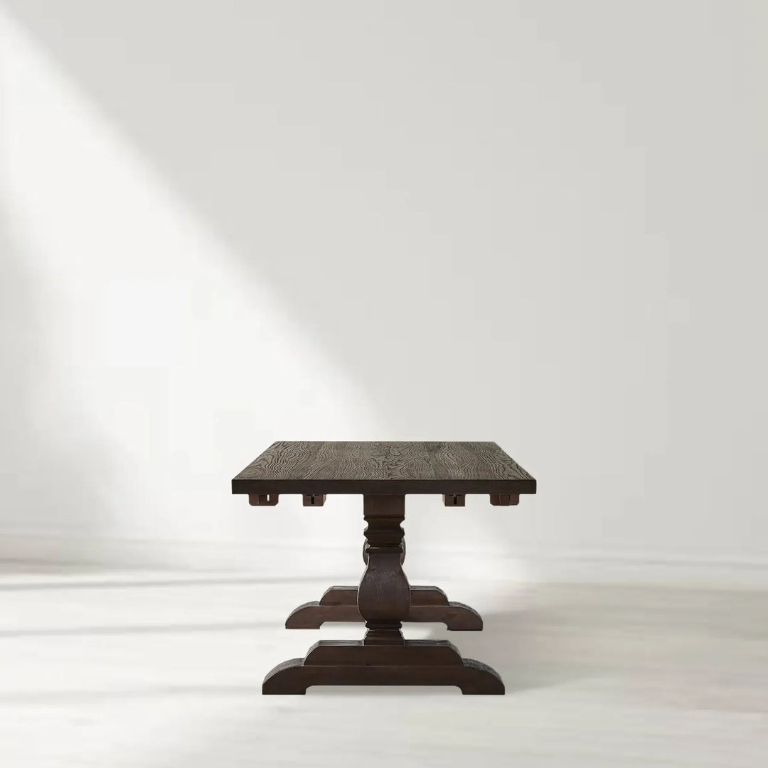 Kenway Handcrafted Double Pedestal Trestle Dining Table