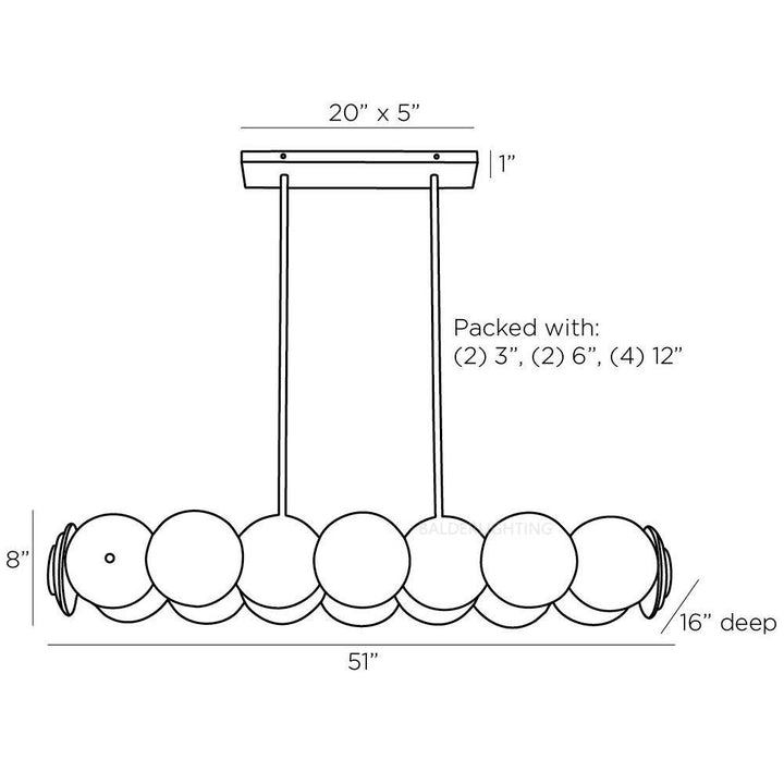 Kinyaus Linear Chandelier 51"