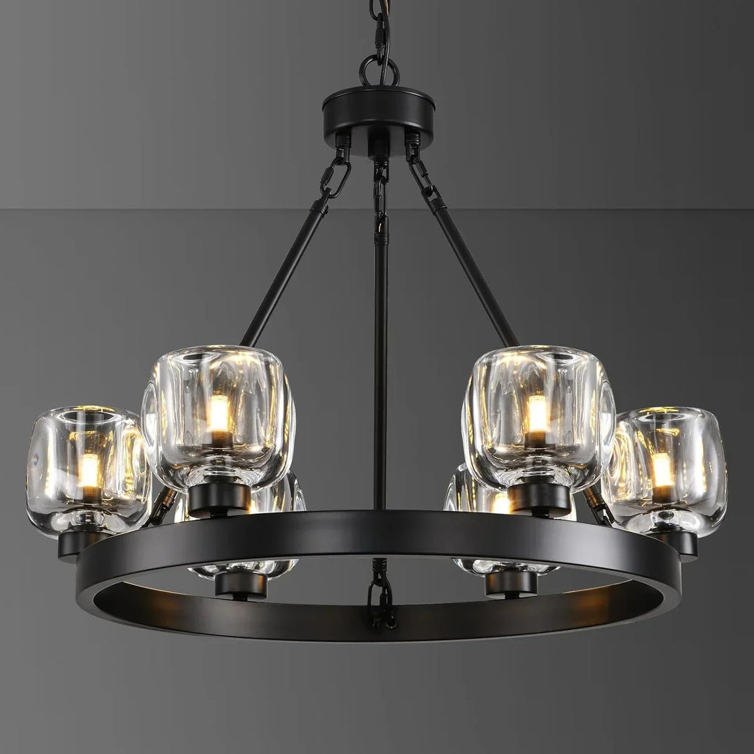 Hoyle Wheel Glass Round Chandelier