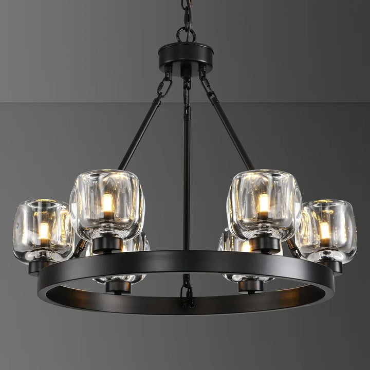 Hoyle Wheel Glass Round Chandelier