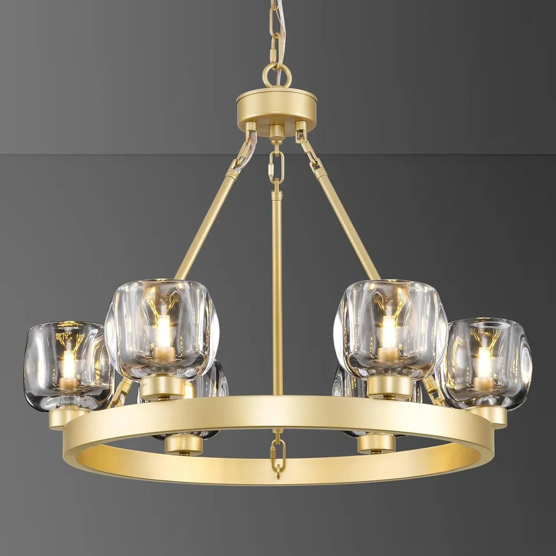 Hoyle Wheel Glass Round Chandelier
