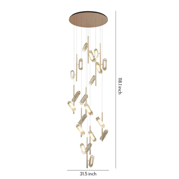 LED Staircase Chandelier Luxury Acrylic Ceiling Light