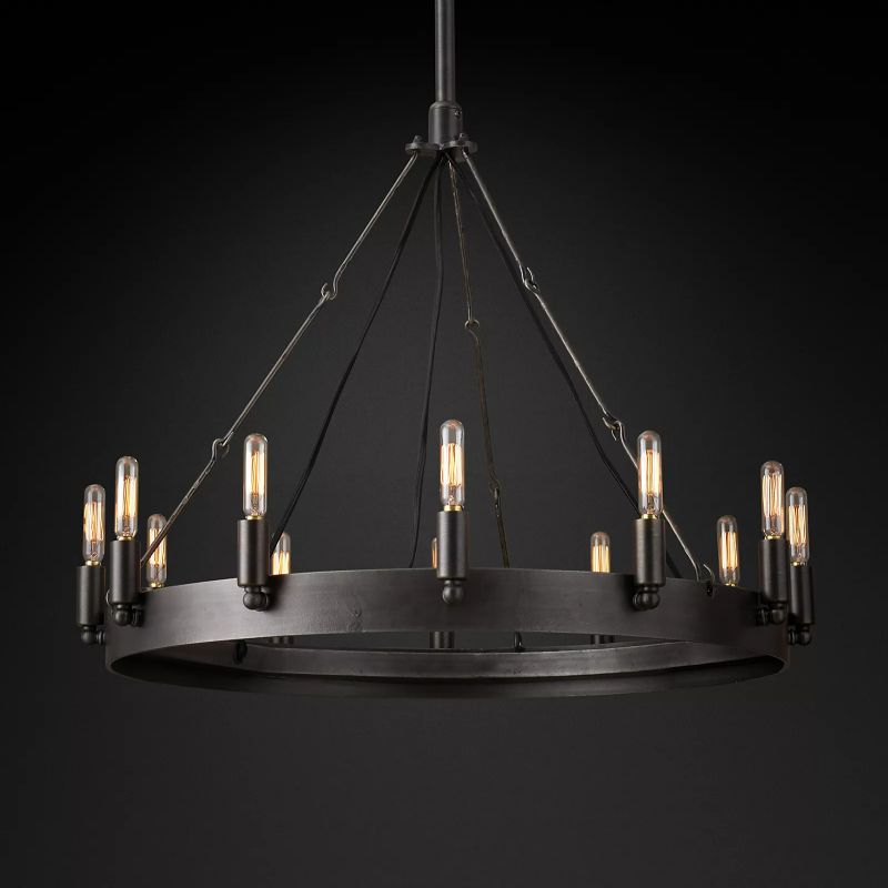Lalania Vintage Filament Round Chandelier 26‘’
