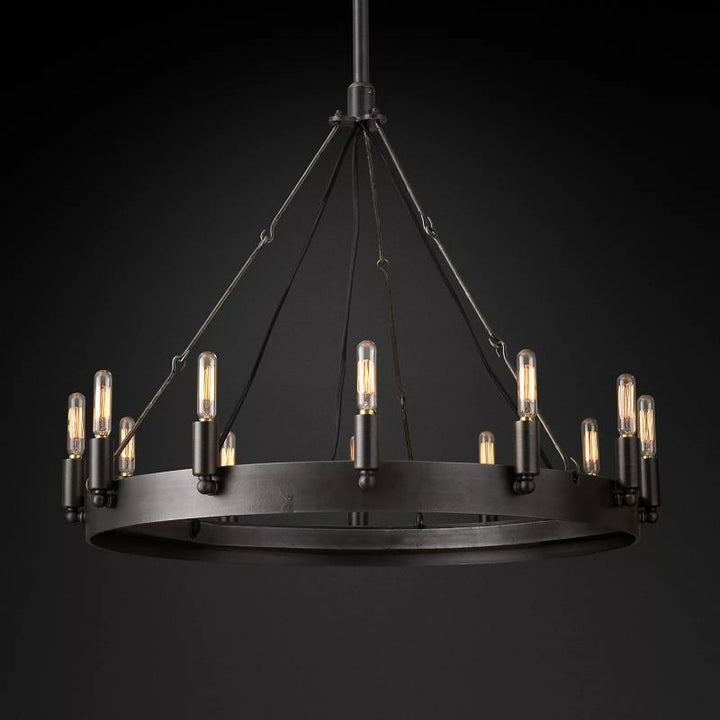 Lalania Vintage Filament Round Chandelier 26‘’