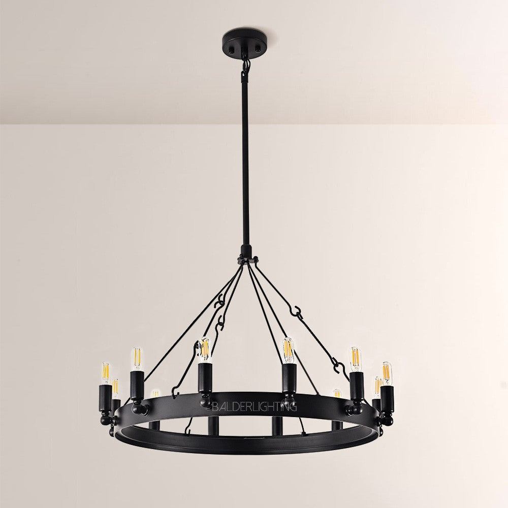 Lalania Vintage Candelabra Round Chandelier 26"