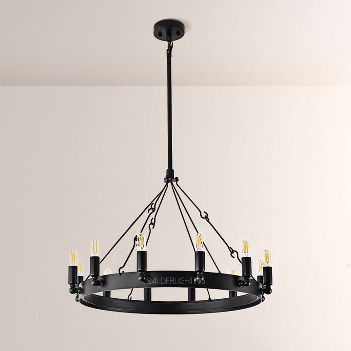 Lalania Vintage Candelabra Round Chandelier 26"