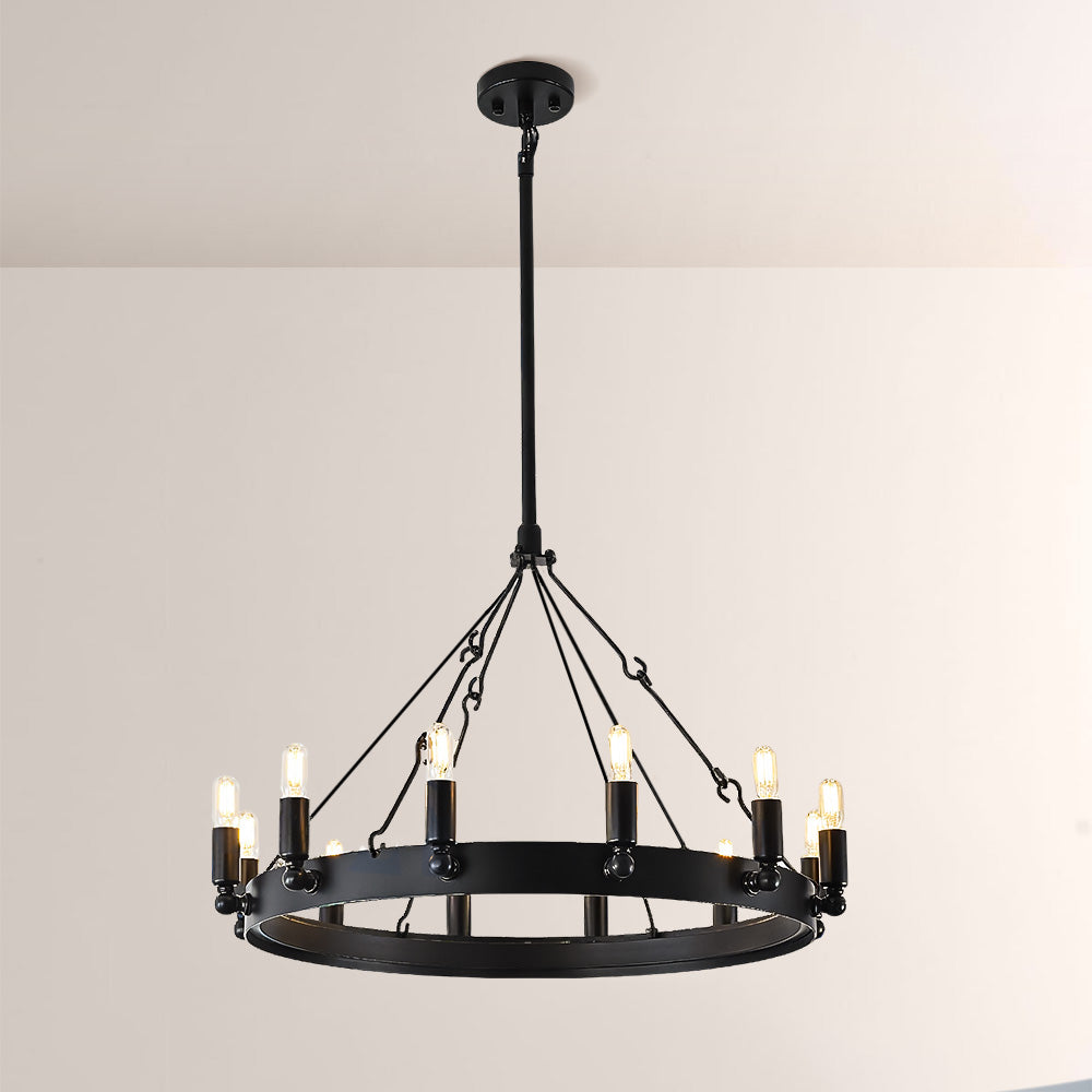 Lalania Vintage Candelabra Round Chandelier 26"