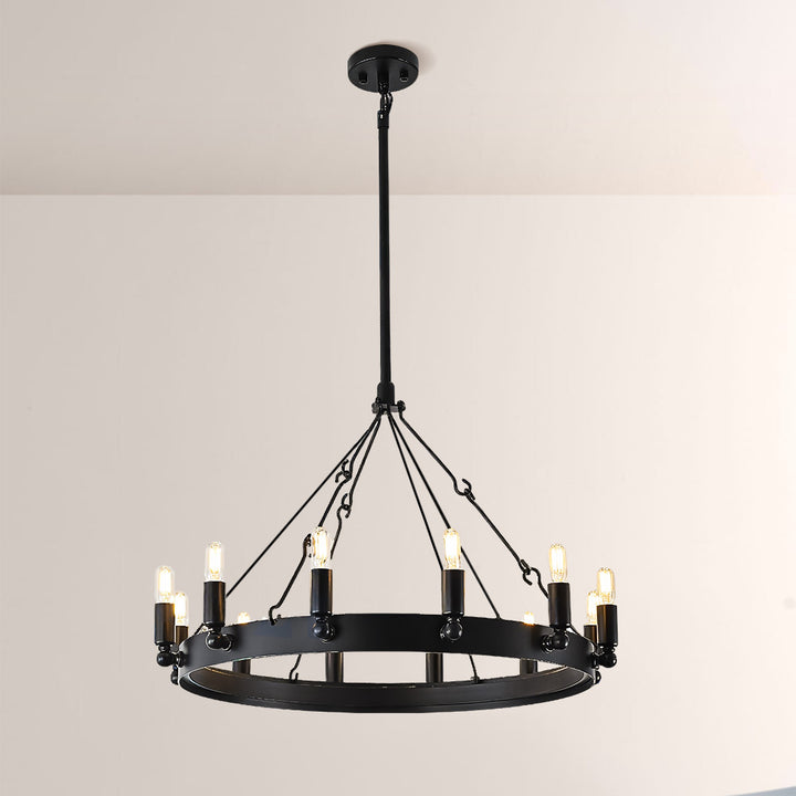 Lalania Vintage Candelabra Round Chandelier 26"